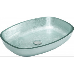 Mexen Araks  üveg    mosdó pultra helyezhetö  54 x 39 cm, ezüst  - 24155411 Pultra építhető Pultra építhető 406594 Mexen