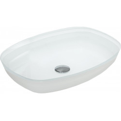 Mexen Araks  üveg    mosdó pultra helyezhetö  54 x 39 cm,  fehér - 24155430 Pultra építhető Pultra építhető 406594 Mexen
