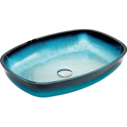Mexen Araks  üveg    mosdó pultra helyezhetö  54 x 39 cm, kék - 24155447 Pultra építhető Pultra építhető 406594 Mexen