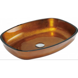 Mexen Araks  üveg    mosdó pultra helyezhetö  54 x 39 cm, arany - 24155450 Pultra építhető Pultra építhető 406594 Mexen