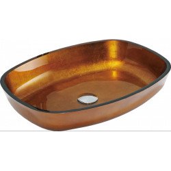 Mexen Araks  üveg    mosdó pultra helyezhetö  54 x 39 cm, arany - 24155450 Pultra építhető Pultra építhető 406594 Mexen
