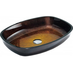 Mexen Araks  üveg    mosdó pultra helyezhetö  54 x 39 cm, arany - 24155451 Pultra építhető Pultra építhető 406594 Mexen