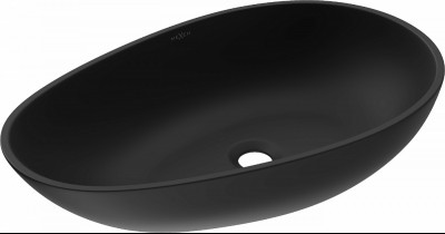 Mexen Nora   mosdó pultra helyezhetö  kompozit 60 x 36 cm,  fekete - 23056071 Pultra építhető