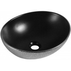 Mexen Elza   mosdó pultra helyezhetö  40 x 33 cm,  fekete mat/ezüst  - 21014022 Pultra építhető Pultra építhető 406594 Mexen