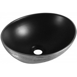 Mexen Elza   mosdó pultra helyezhetö  40 x 33 cm,  fekete mat/ezüst  - 21014023 Pultra építhető Pultra építhető 406594 Mexen