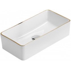 Mexen Nadia   mosdó pultra helyezhetö  46 x 23 cm, fehér/arany - 21614605 Pultra építhető Pultra építhető 406594 Mexen