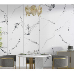 GR.CARRARA SKY GLOSSY 60X120, RETT., CAL I, 2.16 m2/box, 51.84 m2/pall Raviraj Padlolapok 60 x 120 Márványmintás Élcsiszolt Burkolatok 406594 Raviraj