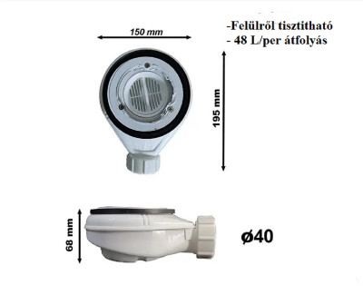 IMP Zuhanytálca szifon Zuhanytálca Kompozit zuhanytálca Kompozit zuhanytálca