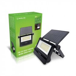 Asalite LED Szolár Reflektor Slim 10W 4000K (1300 lumen)+Mozgásérzékelő Szenzor Napelemes LED Reflektor