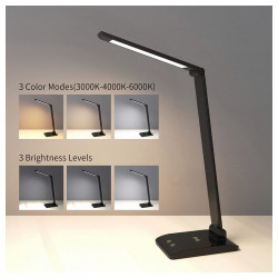 Asalite LED Asztali Lámpa dimmerelhetõ 7W (450 lumen) CCT Wireless USB ezüst Asztali LED lámpa