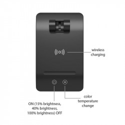 Asalite LED Asztali Lámpa dimmerelhetõ 7W (450 lumen) CCT Wireless USB ezüst Asztali LED lámpa