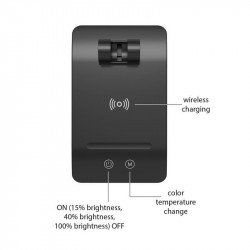 Asalite LED Asztali Lámpa dimmerelhetõ 7W (450 lumen) CCT Wireless USB ezüst Asztali LED lámpa