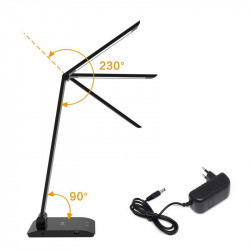 Asalite LED Asztali Lámpa dimmerelhetõ 7W (450 lumen) CCT Wireless USB fekete Asztali LED lámpa