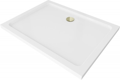 Mexen Slim Akril masszív zuhanytálca    80 x 70 cm, fehér + Ajándék szifon arany - 40107080G Akril zuhanytálca