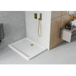 Mexen Slim Akril masszív zuhanytálca    80 x 70 cm, fehér + Ajándék szifon arany - 40107080G Akril zuhanytálca Akril zuhanytálca 406594 Mexen