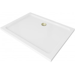 Mexen Slim Akril masszív zuhanytálca    90 x 70 cm, fehér + Ajándék szifon arany - 40107090G Akril zuhanytálca Akril zuhanytálca 406594 Mexen