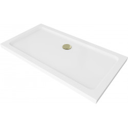 Mexen Slim Akril masszív zuhanytálca    130 x 70 cm, fehér + Ajándék szifon arany - 40107013G Akril zuhanytálca Akril zuhanytálca 406594 Mexen