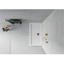 Mexen Slim Akril masszív zuhanytálca    130 x 70 cm, fehér + Ajándék szifon arany - 40107013G Akril zuhanytálca