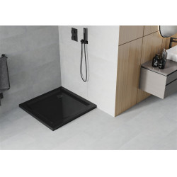 Mexen  Slim Akril masszív zuhanytálca    100 x 100 cm, fekete+szifon fekete - 40701010B Akril zuhanytálca Akril zuhanytálca 406594 Mexen