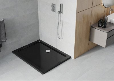 Mexen Slim Akril masszív zuhanytálca    140 x 80 cm,fekete + Ajándék szifon króm - 40708014 Akril zuhanytálca