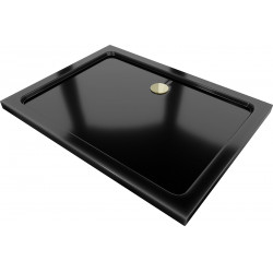 Mexen Slim Akril masszív zuhanytálca    80 x 70 cm,fekete + Ajándék szifon arany - 40707080G Akril zuhanytálca Akril zuhanytálca 406594 Mexen
