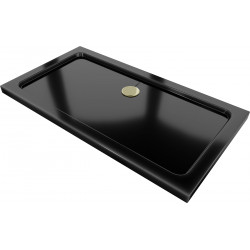 Mexen Slim Akril masszív zuhanytálca    130 x 70 cm,fekete + Ajándék szifon arany - 40707013G Akril zuhanytálca Akril zuhanytálca 406594 Mexen