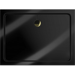 Mexen Slim Akril masszív zuhanytálca    90 x 80 cm,fekete + Ajándék szifon arany - 40708090G Akril zuhanytálca