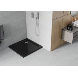 Mexen  Slim Akril masszív zuhanytálca    80 x 80 cm, fekete+szifon króm - 40708080 Akril zuhanytálca Akril zuhanytálca 406594 Mexen