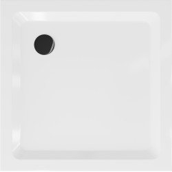 Mexen  Slim Akril masszív zuhanytálca    90 x 90 cm, fehér+szifon fekete - 40109090B Akril zuhanytálca
