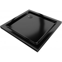Mexen  Slim Akril masszív zuhanytálca    80 x 80 cm, fekete+szifon fekete - 40708080B Akril zuhanytálca Akril zuhanytálca 406594 Mexen