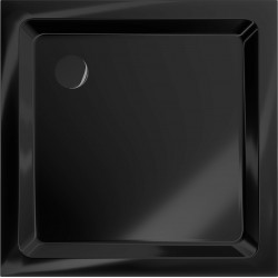 Mexen  Slim Akril masszív zuhanytálca    90 x 90 cm, fekete+szifon fekete - 40709090B Akril zuhanytálca