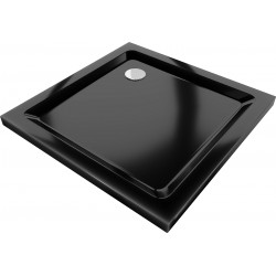 Mexen  Slim Akril masszív zuhanytálca    100 x 100 cm, fekete+szifon króm - 40701010 Akril zuhanytálca Akril zuhanytálca 406594 Mexen