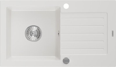 Mexen Pablo  konyhai mosogató gránit 1 medence+csepegtetö+ pop up szifon   75,2 x 43,6 cm, fehér  - 6510751010-20 1 medencés