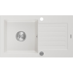 Mexen Pablo  konyhai mosogató gránit 1 medence+csepegtetö+ pop up szifon   75,2 x 43,6 cm, fehér  - 6510751010-20 1 medencés 1 medencés 406959 Mexen
