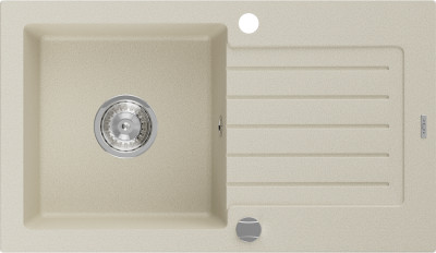 Mexen Pablo  konyhai mosogató gránit 1 medence+csepegtetö+ pop up szifon   75,2 x 43,6 cm, beige - 6510751010-69 1 medencés