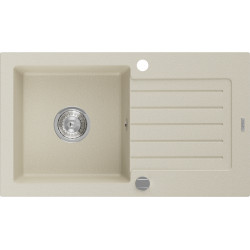 Mexen Pablo  konyhai mosogató gránit 1 medence+csepegtetö+ pop up szifon   75,2 x 43,6 cm, beige - 6510751010-69 1 medencés 1 medencés 406959 Mexen