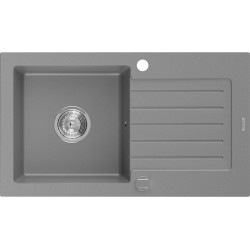 Mexen Pablo  konyhai mosogató gránit 1 medence+csepegtetö+ pop up szifon   75,2 x 43,6 cm, szürke  - 6510751010-71 1 medencés 1 medencés 406959 Mexen