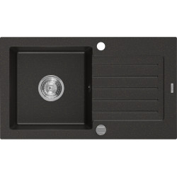 Mexen Pablo  konyhai mosogató gránit 1 medence+csepegtetö+ pop up szifon   75,2 x 43,6 cm, fekete / arany - 6510751010-75 1 medencés 1 medencés 406959 Mexen
