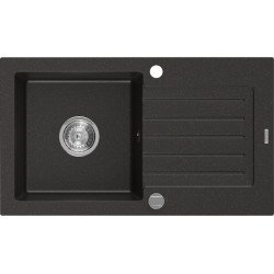 Mexen Pablo  konyhai mosogató gránit 1 medence+csepegtetö+ pop up szifon   75,2 x 43,6 cm, fekete / arany - 6510751010-75 1 medencés 1 medencés 406959 Mexen