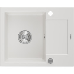 Mexen Enzo  konyhai mosogató gránit 1 medence+csepegtetö+ pop up szifon  57,6 x 46,5 cm, fehér  - 6506571005-20 1 medencés 1 medencés 406959 Mexen
