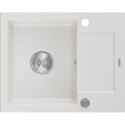 Mexen Enzo  konyhai mosogató gránit 1 medence+csepegtetö+ pop up szifon  57,6 x 46,5 cm, fehér  - 6506571005-20 1 medencés 1 medencés 406959 Mexen