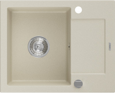Mexen Enzo  konyhai mosogató gránit 1 medence+csepegtetö+ pop up szifon  57,6 x 46,5 cm, beige - 6506571005-69 1 medencés