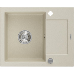 Mexen Enzo  konyhai mosogató gránit 1 medence+csepegtetö+ pop up szifon  57,6 x 46,5 cm, beige - 6506571005-69 1 medencés 1 medencés 406959 Mexen