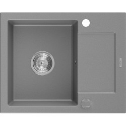 Mexen Enzo  konyhai mosogató gránit 1 medence+csepegtetö+ pop up szifon  57,6 x 46,5 cm, szürke  - 6506571005-71 1 medencés 1 medencés 406959 Mexen