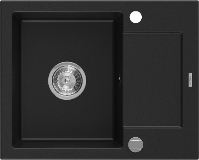 Mexen Enzo  konyhai mosogató gránit 1 medence+csepegtetö+ pop up szifon  57,6 x 46,5 cm, fekete  - 6506571005-77 1 medencés