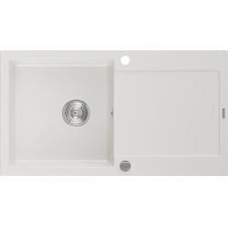 Mexen Leo  konyhai mosogató gránit 1 medence+csepegtetö+ pop up szifon  90 x 50 cm, fehér  - 6501901010-20 1 medencés 1 medencés 406959 Mexen