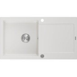 Mexen Leo  konyhai mosogató gránit 1 medence+csepegtetö+ pop up szifon  90 x 50 cm, fehér  - 6501901010-20 1 medencés 1 medencés 406959 Mexen