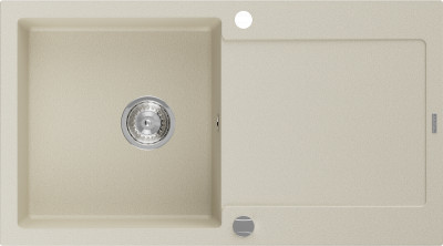 Mexen Leo  konyhai mosogató gránit 1 medence+csepegtetö+ pop up szifon  90 x 50 cm, beige - 6501901010-69 1 medencés