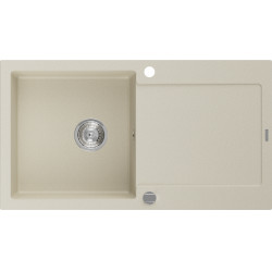 Mexen Leo  konyhai mosogató gránit 1 medence+csepegtetö+ pop up szifon  90 x 50 cm, beige - 6501901010-69 1 medencés 1 medencés 406959 Mexen