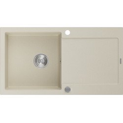 Mexen Leo  konyhai mosogató gránit 1 medence+csepegtetö+ pop up szifon  90 x 50 cm, beige - 6501901010-69 1 medencés 1 medencés 406959 Mexen